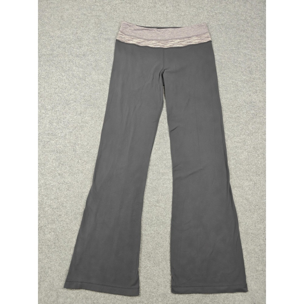Lululemon Pants Womens 8 Gray Flare Leg Knit Elastic Waist Yoga Athletic - Picture 1 of 10